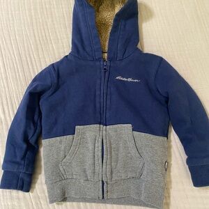 Eddie Bauer boys Sherpa lined sweat jacket size 4